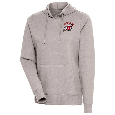 Women's Antigua Oatmeal Utah Utes Action Pullover Hoodie