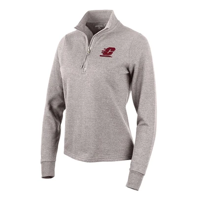 Women's Antigua Oatmeal Cent. Michigan Chippewas Action Quarter-Zip Pullover Sweatshirt