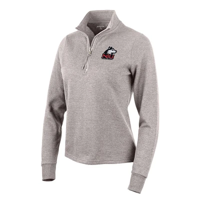 Women's Antigua Oatmeal Northern Illinois Huskies Action Quarter-Zip Pullover Sweatshirt