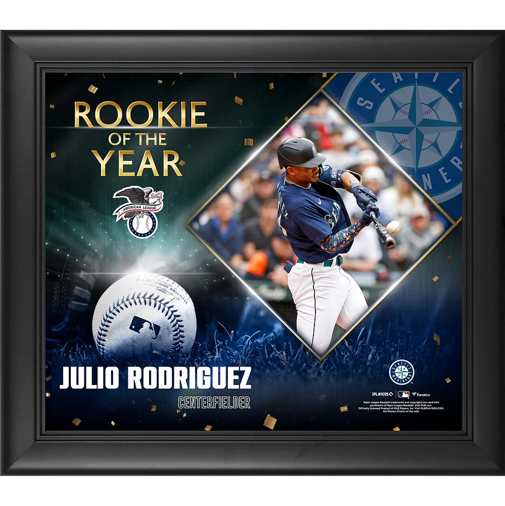 Fanatics Authentic Julio Rodriguez Seattle Mariners 2022 American League Rookie of the Year Framed 15'' x 17'' Collage