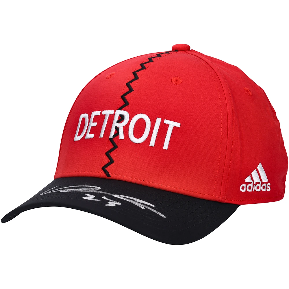 Lucas Raymond Detroit Red Wings Autographed adidas 2022-23 Reverse Retro Cap