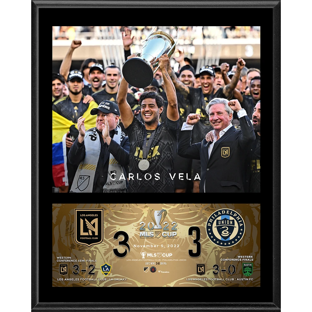 Carlos Vela LAFC 12" x 15" 2022 MLS Cup Champions Sublimated Plaque