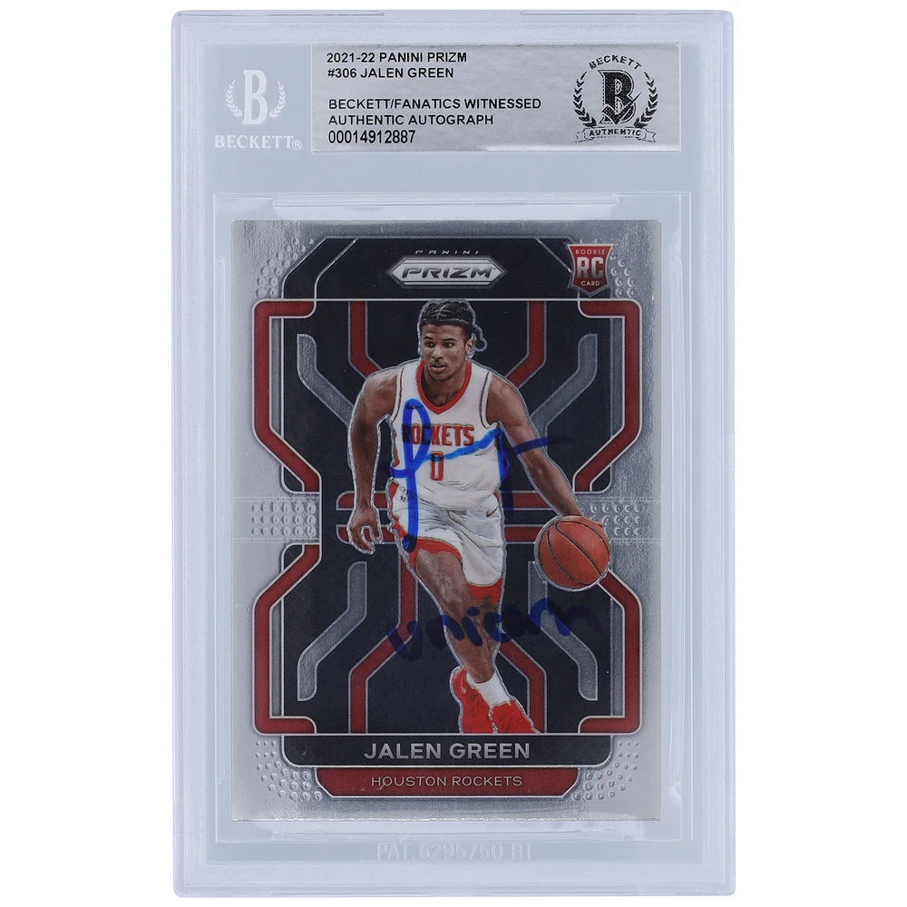 Jalen Green Houston Rockets Autographed 2021-22 Panini Prizm #306 Beckett Fanatics Witnessed Authenticated Rookie Card with "Unicorn" Inscription