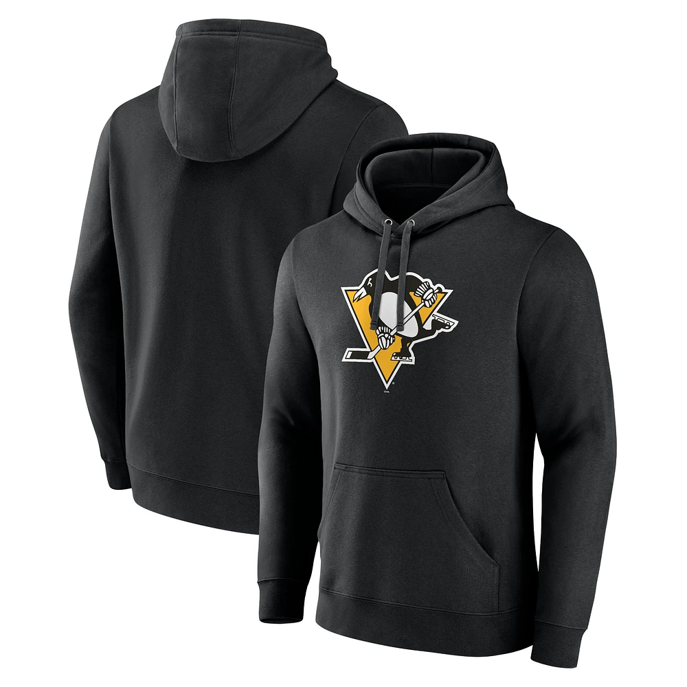 Men's Black Pittsburgh Penguins Primary Team Logo Pullover Hoodie