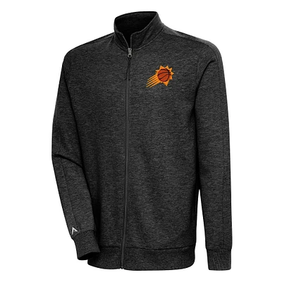 Men's Antigua Heather Black Phoenix Suns Action Full-Zip Jacket
