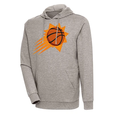 Men's Antigua Oatmeal Phoenix Suns Action Pullover Hoodie