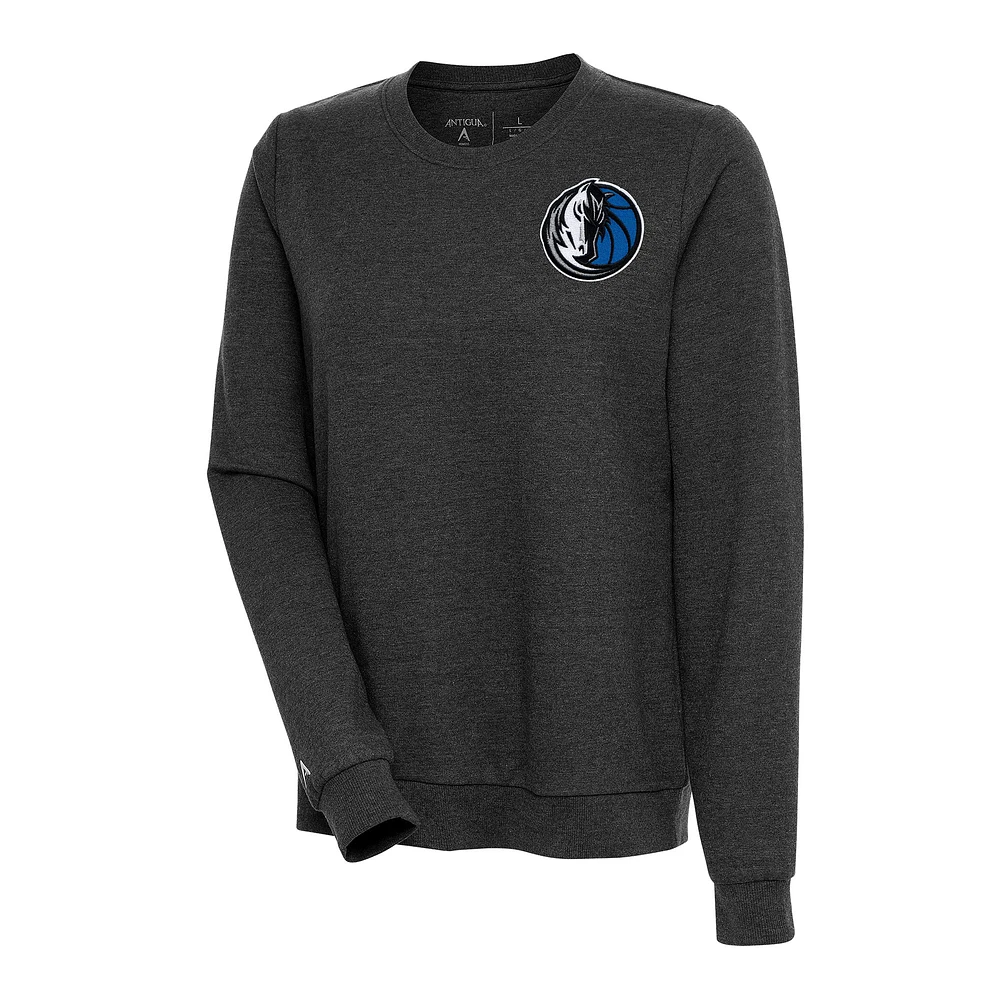 Women's Antigua Heather Dallas Mavericks Action Pullover Sweatshirt