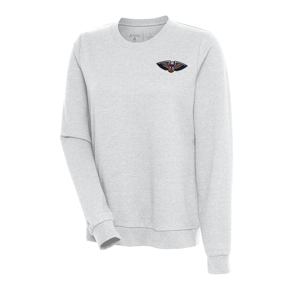 Women's Antigua Heather Gray New Orleans Pelicans Action Pullover Sweatshirt
