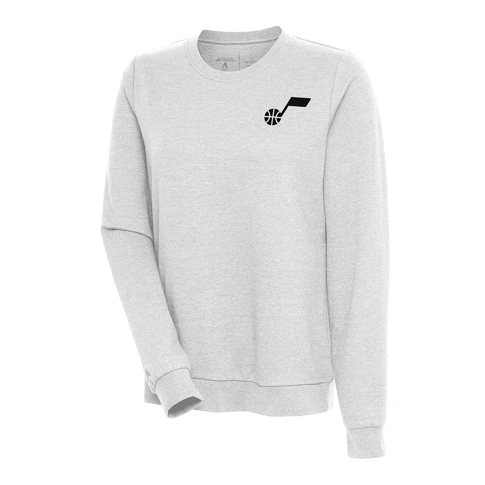 Women's Antigua Heather Gray Utah Jazz Action Pullover Sweatshirt