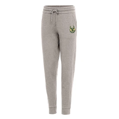 Women's Antigua Oatmeal Milwaukee Bucks Action Jogger Pants