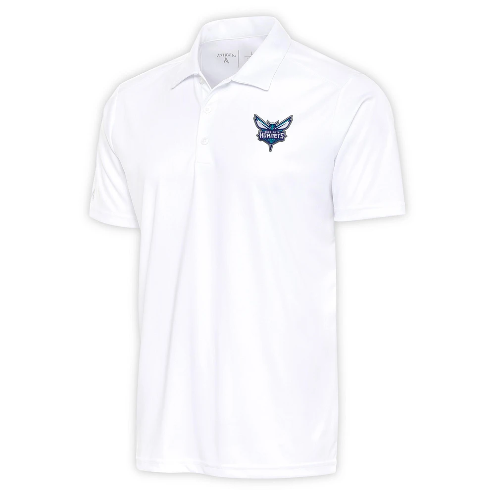 Men's Antigua White Charlotte Hornets Apex Polo