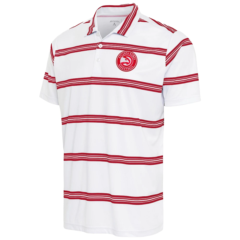 Men's Antigua White/Red Atlanta Hawks Groove Polo