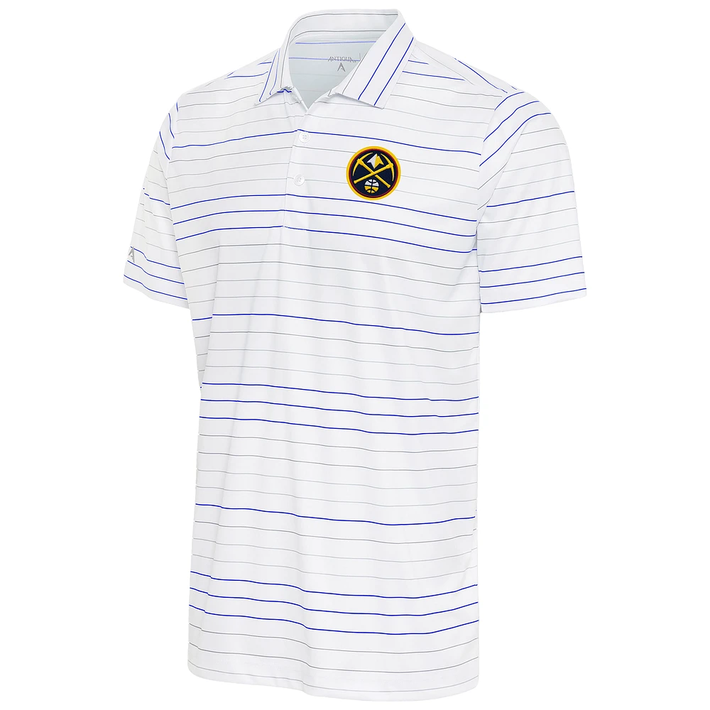 Men's Antigua White/Royal Denver Nuggets Ryder Polo