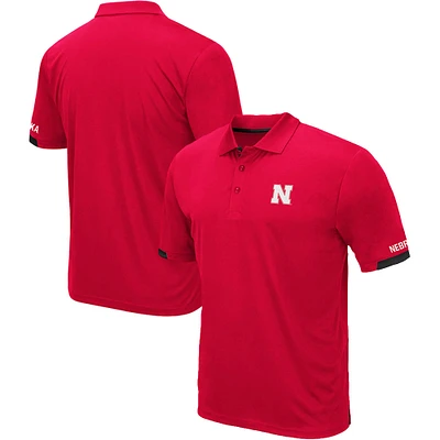 Men's Colosseum Red Nebraska Huskers Big & Tall Santry Polo