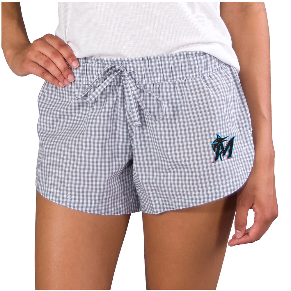 Women's Concepts Sport Gray Miami Marlins Tradition Woven Shorts