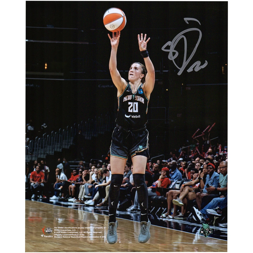 Sabrina Ionescu New York Liberty Autographed 8" x 10" Shooting in Black Jersey Photograph