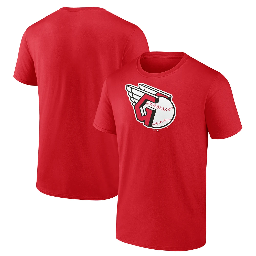 Men's Red Cleveland Guardians Official Logo Team T-Shirt
