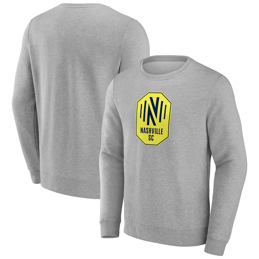 Men's Heather Gray Nashville SC Logo Pullover Sweatshirt