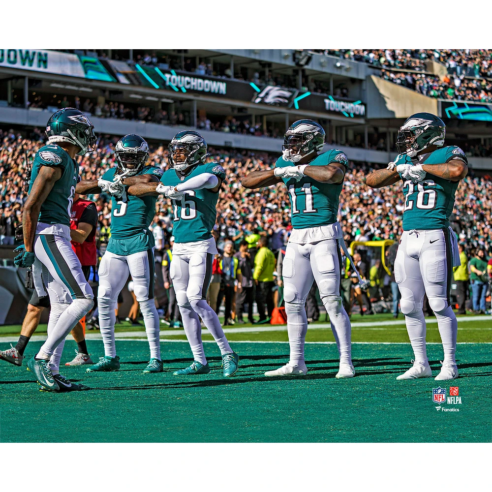 Philadelphia Eagles Unsigned Wide Receivers Celebrate a Touchdown Photograph