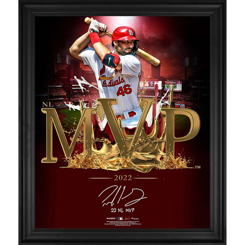 Paul Goldschmidt St. Louis Cardinals 2022 NL MVP Autographed Framed 20'' x 24'' In Focus Photograph with ''22 NL MVP'' Inscription