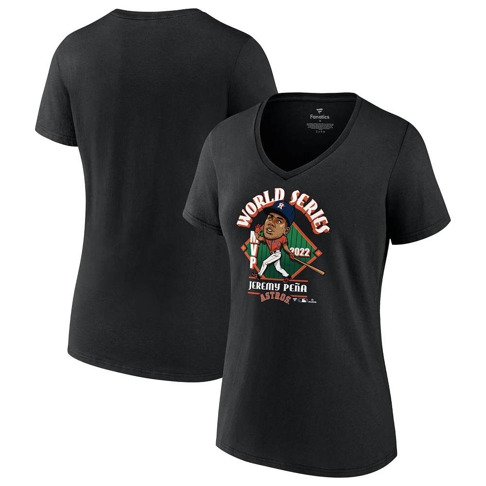 Women's Fanatics Jeremy Peña Black Houston Astros 2022 World Series Champions MVP Plus Name & Number T-Shirt