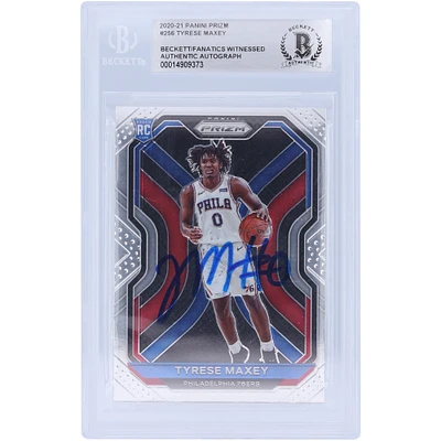 Tyrese Maxey Philadelphia 76ers Autographed 2020-21 Panini Prizm #256 Beckett Fanatics Witnessed Authenticated Rookie Card