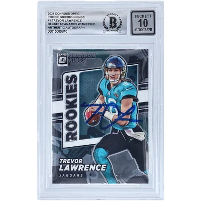 Trevor Lawrence Jacksonville Jaguars Autographed 2021 Panini Donruss Optic Gridiron Kings #RGK-1 Beckett Fanatics Witnessed Authenticated Rookie Card