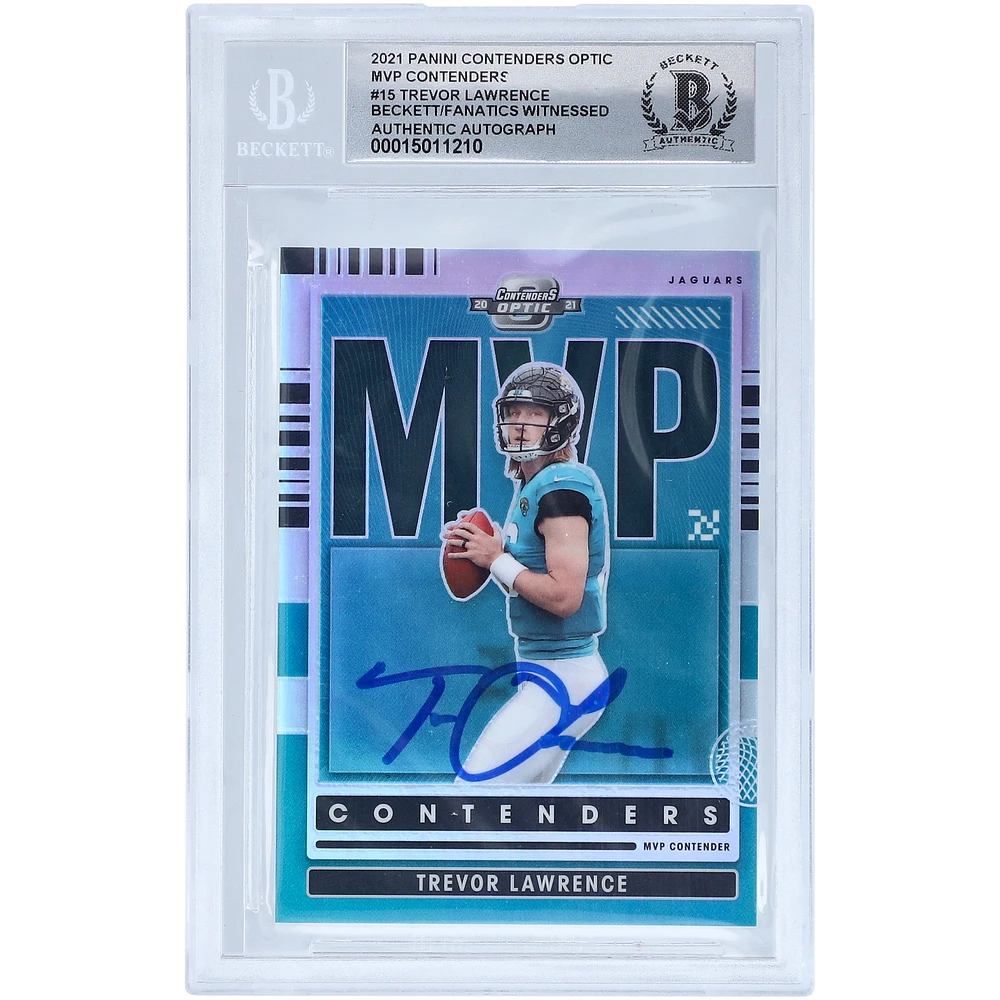 Trevor Lawrence Jacksonville Jaguars Autographed 2021 Panini MVP Contenders Optic #MVP-TLA Beckett Fanatics Witnessed Authenticated 10 Rookie Card