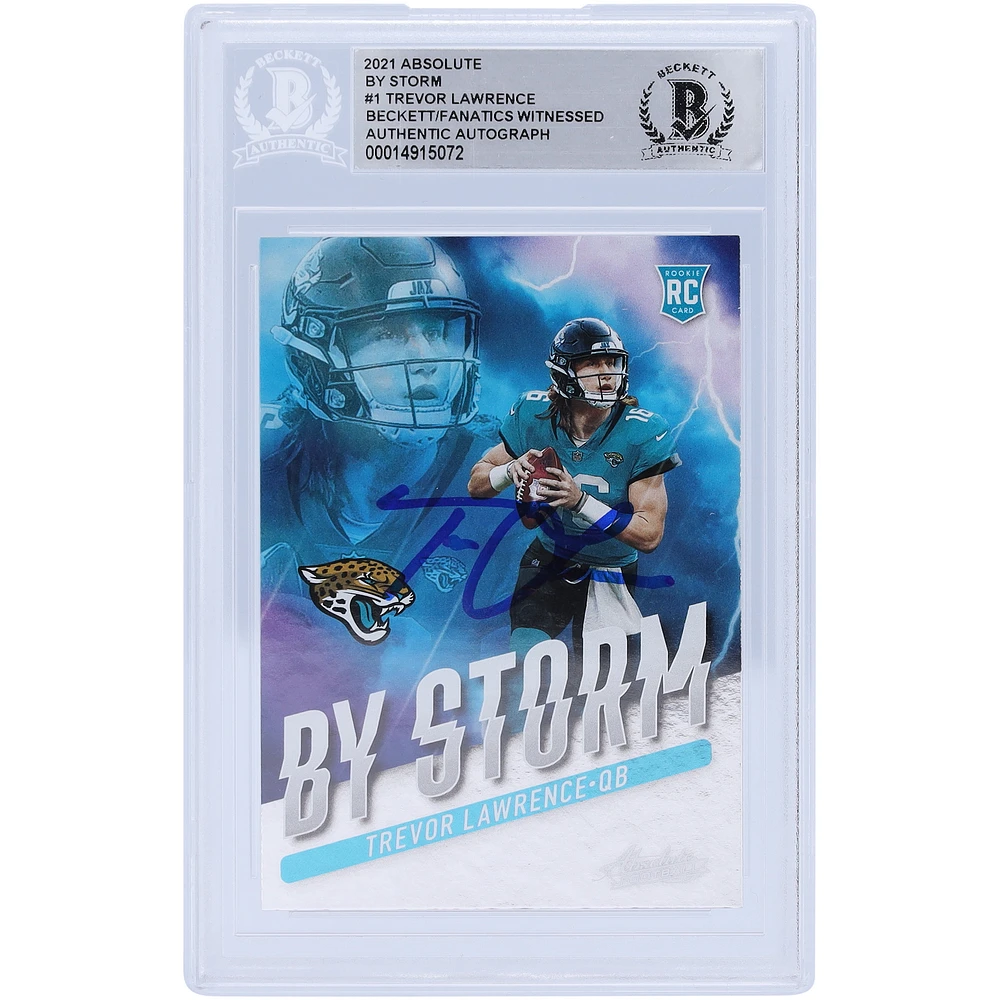 Trevor Lawrence Jacksonville Jaguars Autographed 2021 Panini Absolute By Storm #BST-1 Beckett Fanatics Witnessed Authenticated Rookie Card