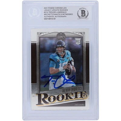 Trevor Lawrence Jacksonville Jaguars Autographed 2021 Panini Chronicles Legacy #215 Beckett Fanatics Witnessed Authenticated Rookie Card