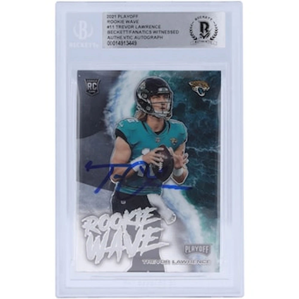 Trevor Lawrence Jacksonville Jaguars Autographed 2021 Panini Playoff Rookie Wave #RW-TLR Beckett Fanatics Witnessed Authenticated Rookie Card