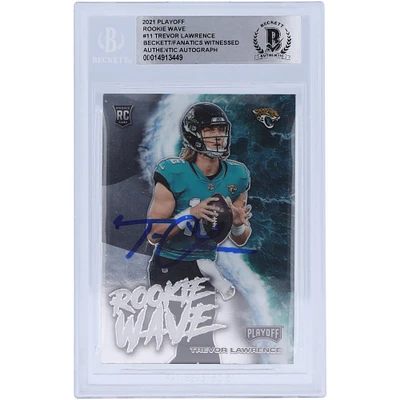 Trevor Lawrence Jacksonville Jaguars Autographed 2021 Panini Playoff Rookie Wave #RW-TLR Beckett Fanatics Witnessed Authenticated Rookie Card
