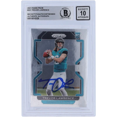 Trevor Lawrence Jacksonville Jaguars Autographed 2021 Panini Prizm #331 Beckett Fanatics Witnessed Authenticated Rookie Card