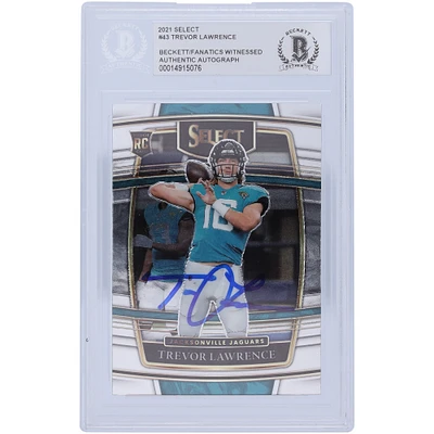 Trevor Lawrence Jacksonville Jaguars Autographed 2021 Panini Select Concourse #43 Beckett Fanatics Witnessed Authenticated Rookie Card