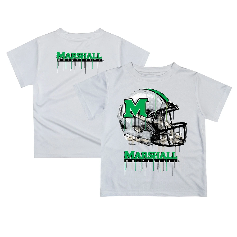 Infant White Marshall Thundering Herd Dripping Helmet T-Shirt