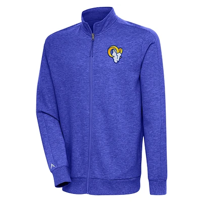 Men's Antigua Heather Royal Los Angeles Rams Action Full-Zip Jacket