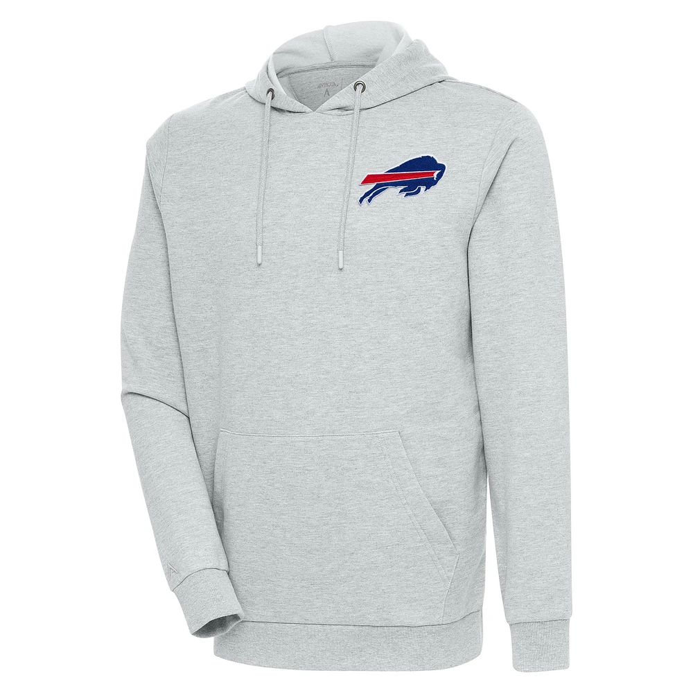 Men's Antigua Heather Gray Buffalo Bills Action Lightweight Pullover Hoodie