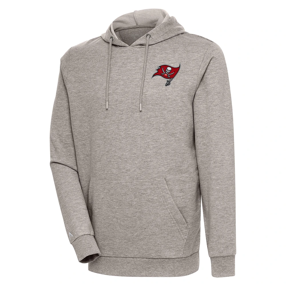 Men's Antigua Oatmeal Tampa Bay Buccaneers Action Lightweight Pullover Hoodie