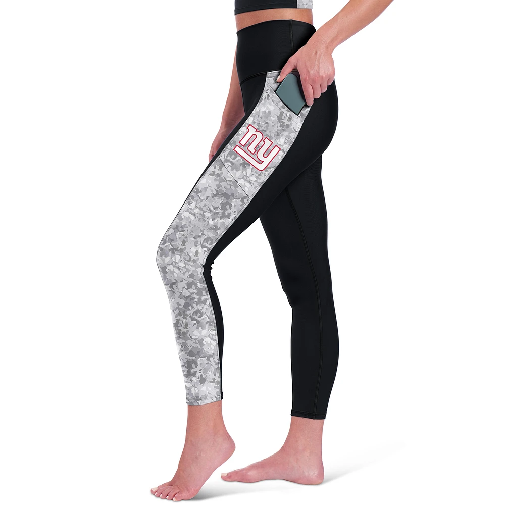 Women's Certo Black New York Giants High Waist Logo Two-Pocket Leggings