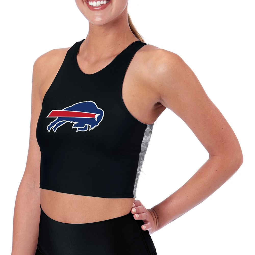Women's Certo Black Buffalo Bills Logo High Neck Midi Bra