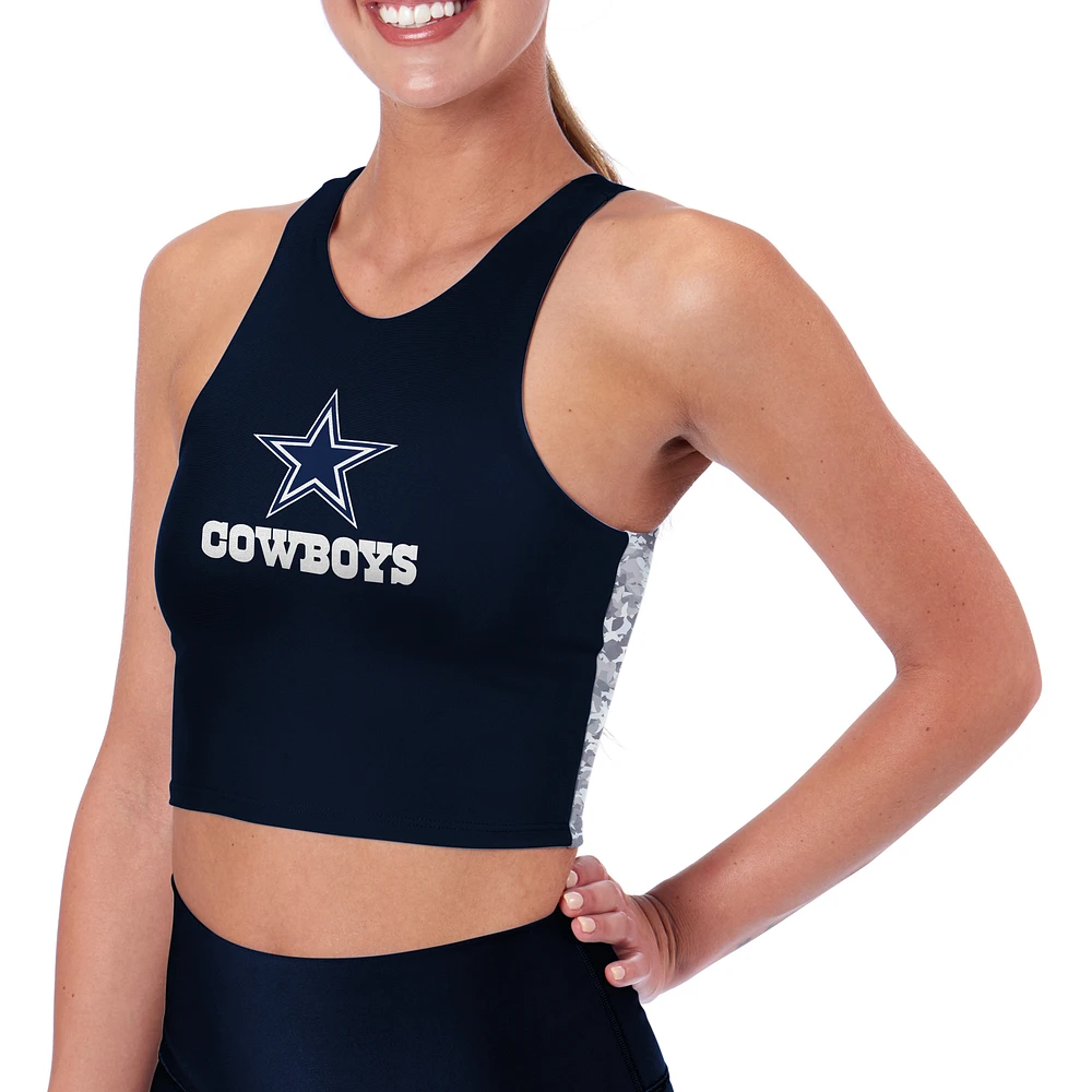 Women's Certo Navy Dallas Cowboys Logo High Neck Midi Bra