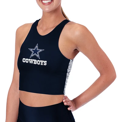 Women's Certo Navy Dallas Cowboys Logo High Neck Midi Bra
