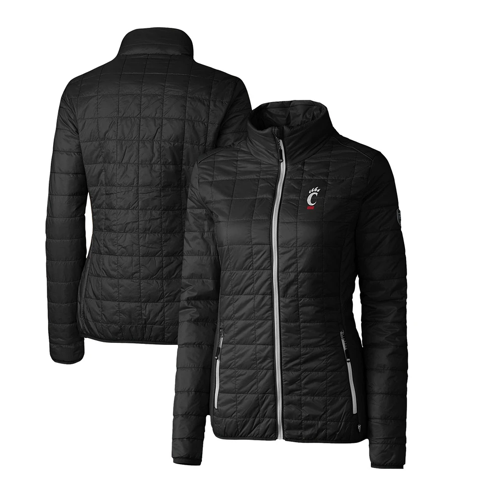 Women's Cutter & Buck Black Cincinnati Bearcats Rainier Eco Insulated Puffer Full-Zip Jacket