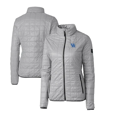 Women's Cutter & Buck Gray Kentucky Wildcats Rainier Eco Insulated Puffer Full-Zip Jacket