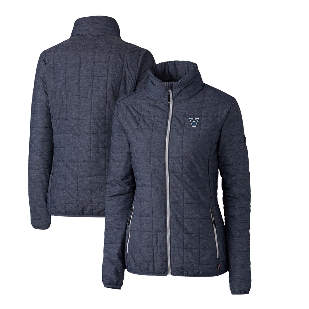 Women's Cutter & Buck Heather Navy Villanova Wildcats Rainier Eco Insulated Puffer Full-Zip Jacket