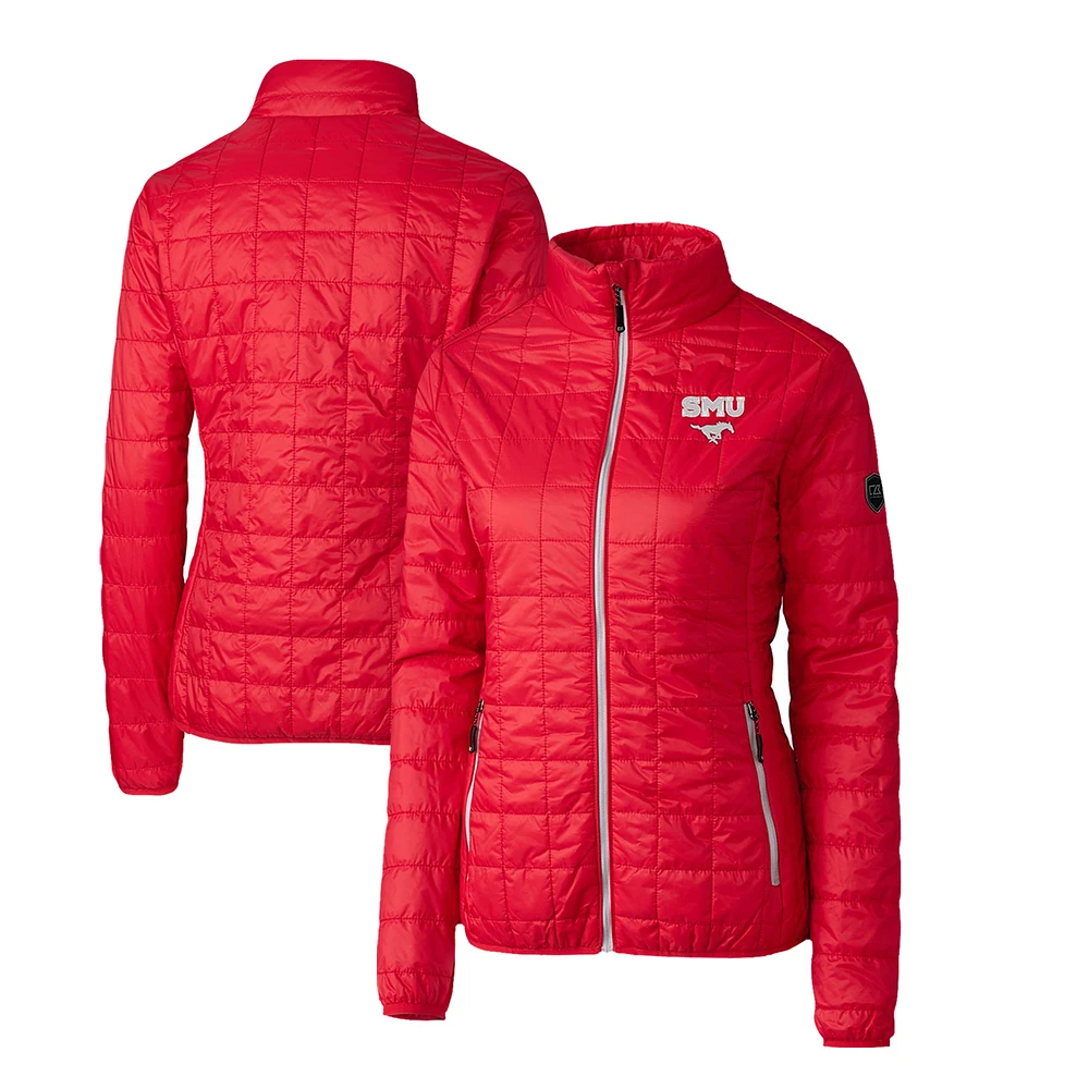 Women's Cutter & Buck SMU Mustangs Rainier Eco Insulated Puffer Full-Zip Jacket