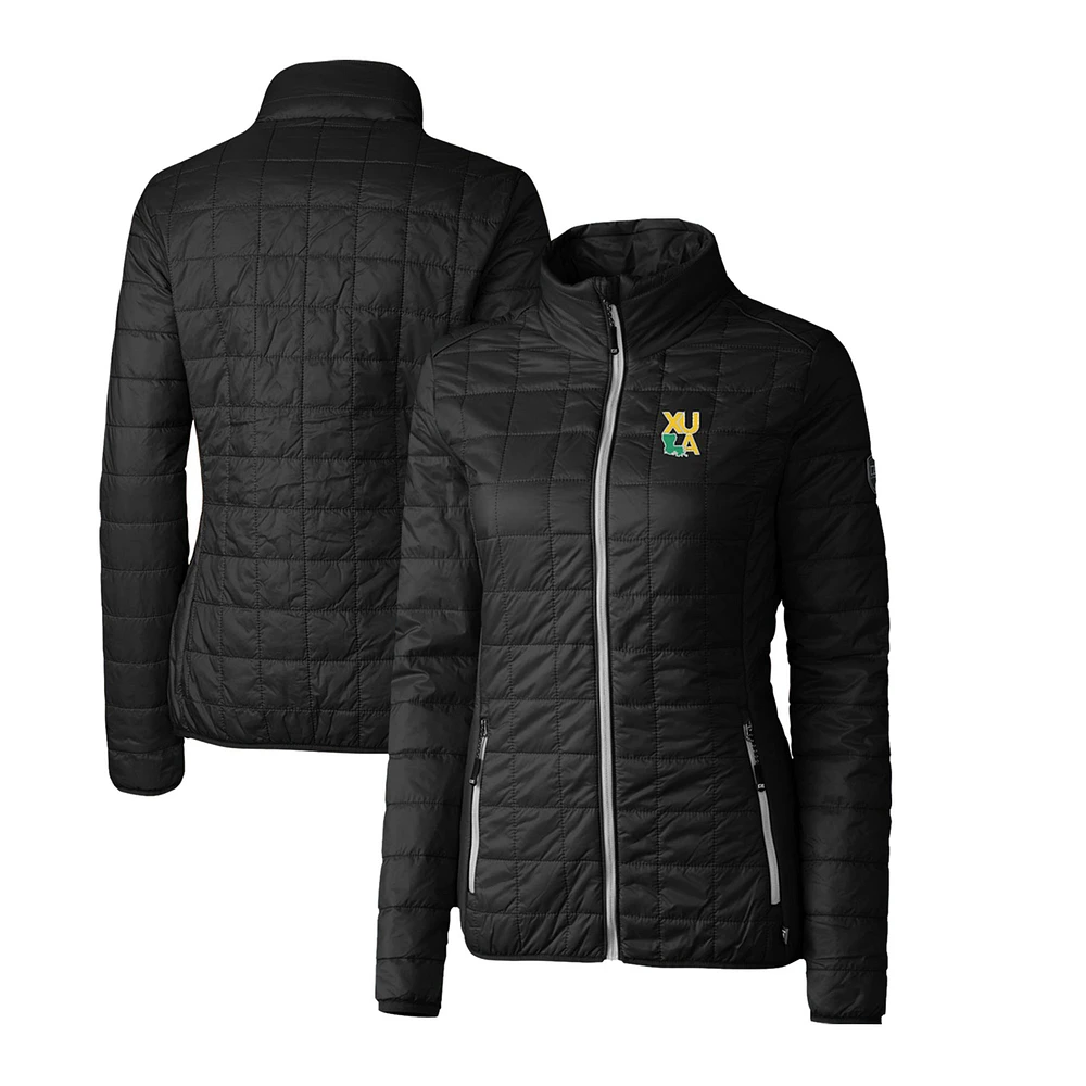 Women's Cutter & Buck Black XULA Gold Rainier Eco Insulated Puffer Full-Zip Jacket