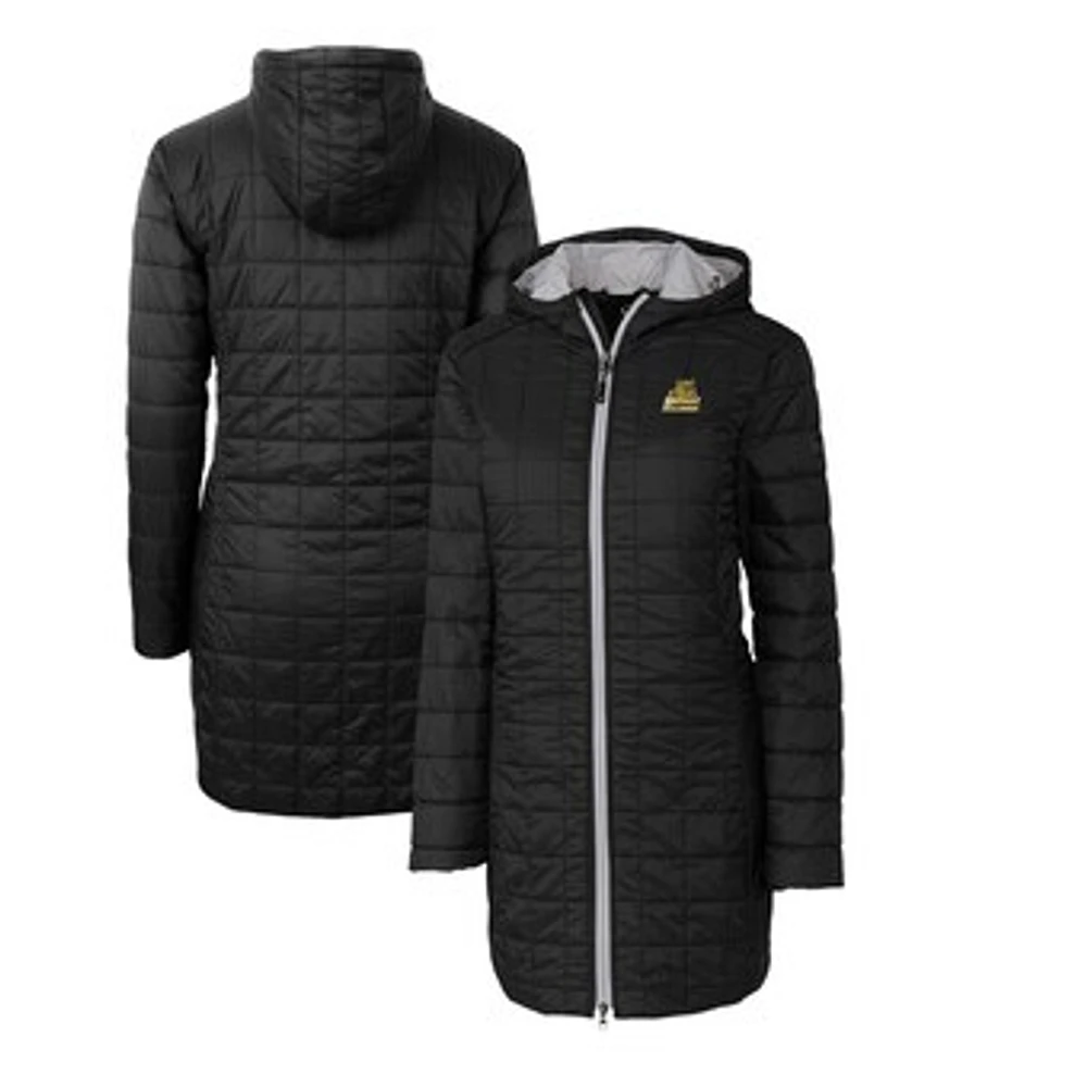 Women's Cutter & Buck Black Bryant Bulldogs Rainier Primaloft Eco Hooded Long Coat