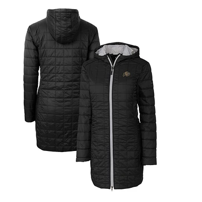 Women's Cutter & Buck Black Colorado Buffaloes Rainier Primaloft Eco Hooded Long Coat