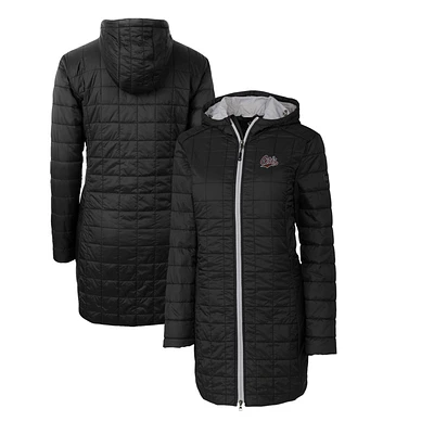 Women's Cutter & Buck Black Montana Grizzlies Rainier Primaloft Eco Hooded Long Coat